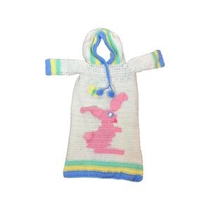 Handmade by Grammy Winter Bunting Crocheted Lined Hood